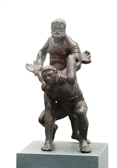 Combat de pancrace, statuette grecque
