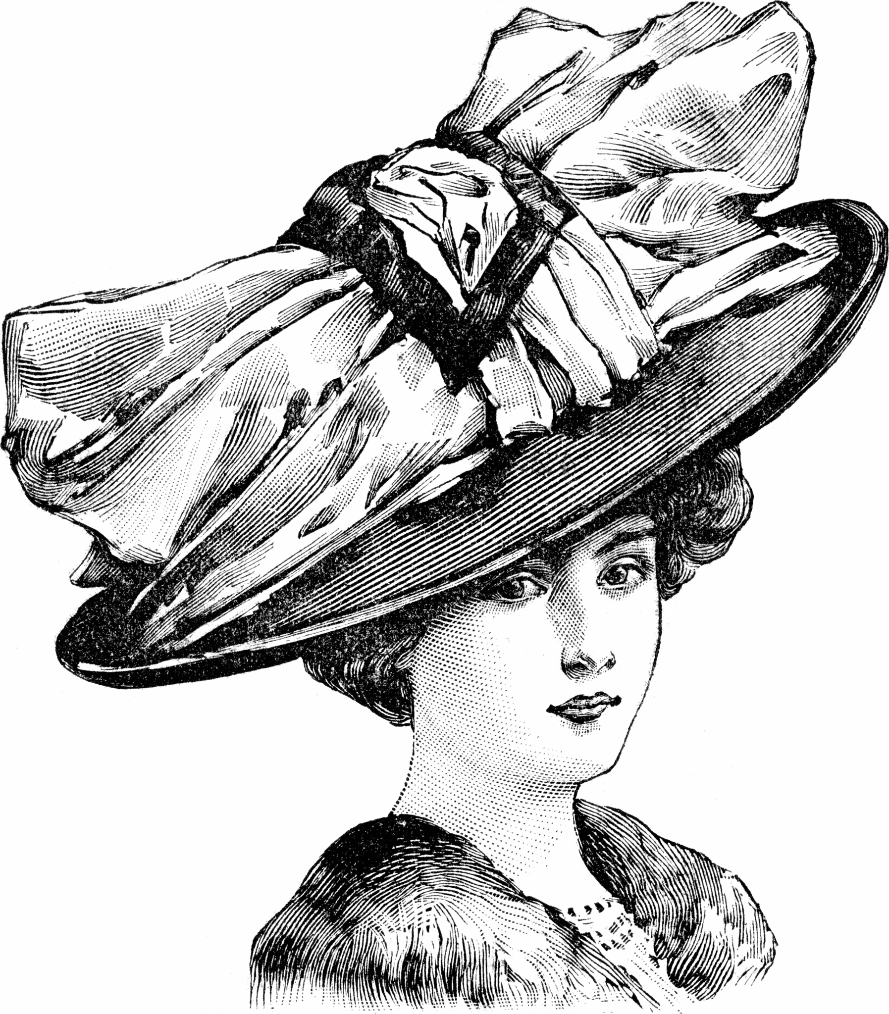 Femme avec un chapeau, gravure 1911
