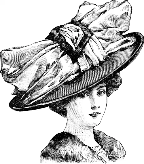 Femme avec un chapeau, gravure 1911