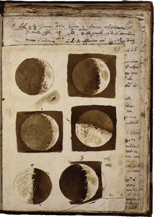 Saturne dessinée par Galilée