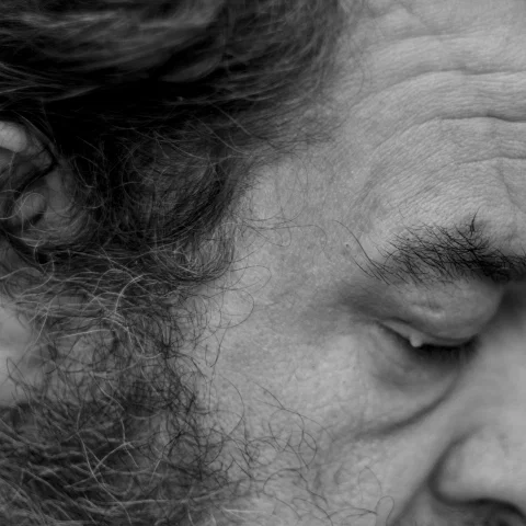 Close up monochrome self portrait - 1