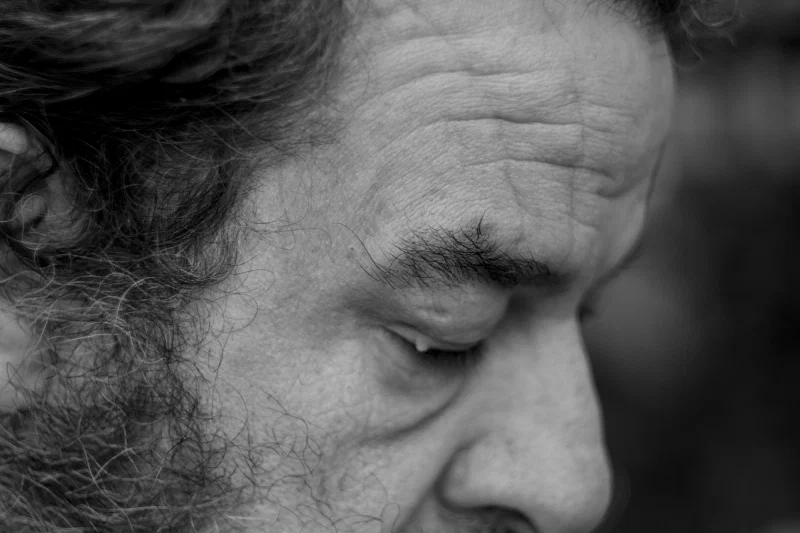 Close up monochrome self portrait - 1
