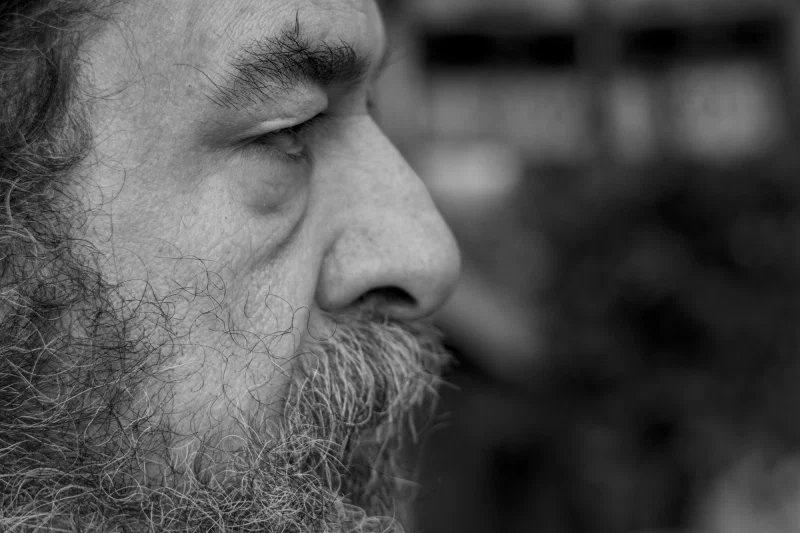 Close up monochrome self portrait - 3