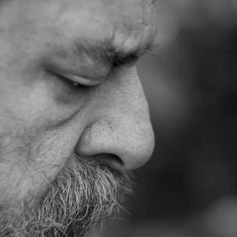 Close up monochrome self portrait - 4